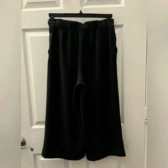 Lululemon Noir Crop Black Waist Tie High Rise Wide Leg Pants size 8 - Picture 5 of 7